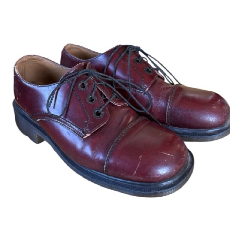 Dr. Martens Burgundy Leather Lace-Up Shoes